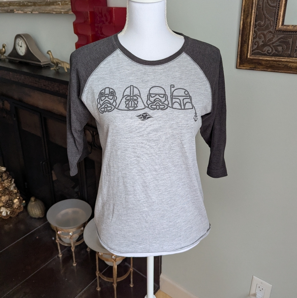 Disney Cruise Line Star Wars T-Shirt Kid's Large Women's Small Helmets Design